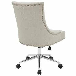 Brand new 🥰 New Pacific Direct Charlotte 23" Wood And Fabric Office Chair In Beige/Cream 😀 -Deals Writing Desks Store 2422838 5 L