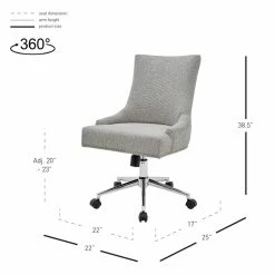 Best deal ⌛ New Pacific Direct Charlotte 23" Wood And Fabric Office Chair In Cardiff Gray 👏 -Deals Writing Desks Store 2422839 8 L