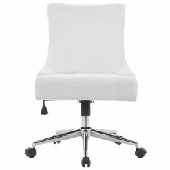 Outlet 🥰 New Pacific Direct Charlotte 23" Faux Fur Fabric Office Chair In White 🔔 -Deals Writing Desks Store 2422912 2 L