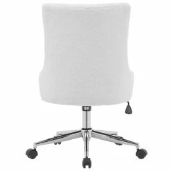 Outlet 🥰 New Pacific Direct Charlotte 23" Faux Fur Fabric Office Chair In White 🔔 -Deals Writing Desks Store 2422912 4 L