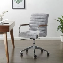 Cheap 🌟 New Pacific Direct Tobin 22" Fabric Office Chair In Smash Gray/Chrome 🤩 -Deals Writing Desks Store 2422930 1 L