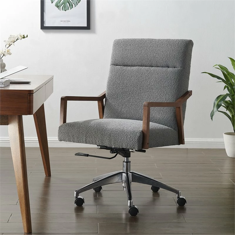 Deals 🌟 New Pacific Direct Kendrick 23.5" Fabric Office Chair In Boucle Gray/Chrome ✨ 4 Deals 🌟 New Pacific Direct Kendrick 23.5" Fabric Office Chair In Boucle Gray/Chrome ✨ - Image 2