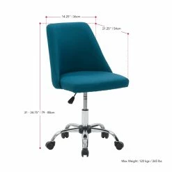 Best reviews of 🤩 CorLiving Marlowe Fabric Upholstered Armless Task Chair In Dark Blue 😉 -Deals Writing Desks Store 2423245 4 L
