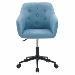 Deals 🔥 CorLiving Marlowe Fabric Upholstered Button Tufted Task Chair In Light Blue 🔥 -Deals Writing Desks Store 2423247 7 L