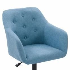 Deals 🔥 CorLiving Marlowe Fabric Upholstered Button Tufted Task Chair In Light Blue 🔥 -Deals Writing Desks Store 2423247 L