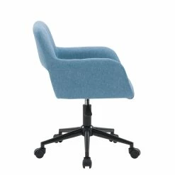 Outlet ✔️ CorLiving Marlowe Fabric Upholstered Task Chair In Light Blue 😍 -Deals Writing Desks Store 2423249 10 L