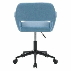 Outlet ✔️ CorLiving Marlowe Fabric Upholstered Task Chair In Light Blue 😍 -Deals Writing Desks Store 2423249 11 L
