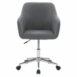 Top 10 😀 CorLiving Marlowe Fabric Upholstered Chrome Base Task Chair In Gray 🎉 -Deals Writing Desks Store 2423250 7 L