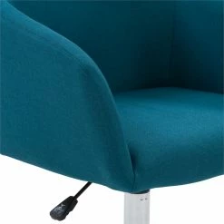 Outlet 🥰 CorLiving Marlowe Fabric Upholstered Chrome Base Task Chair In Dark Blue 😍 -Deals Writing Desks Store 2423251 L