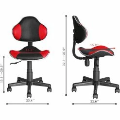 Wholesale 💯 JJS Low Back Fabric Computer Executive Chair With Extra Large Base In Black/Red 🔔 -Deals Writing Desks Store 2426141 3 L