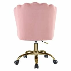 Cheap 💯 ACME Furniture ACME Moyle Velvet Upholstered Armless Office Chair In Rose Quartz And Gold 🌟 -Deals Writing Desks Store 2432340 5 L