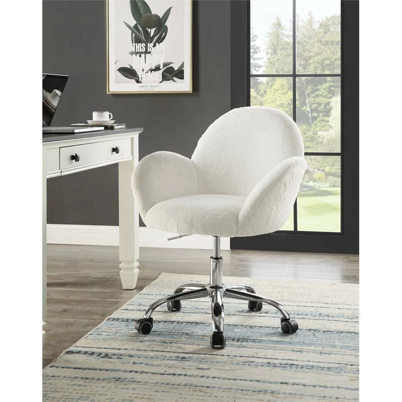 Best Pirce ⌛ ACME Furniture ACME Jago Fabric Upholstered Swivel Office Chair In White And Chrome ❤️ 4 Best Pirce ⌛ ACME Furniture ACME Jago Fabric Upholstered Swivel Office Chair In White And Chrome ❤️ - Image 2