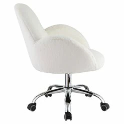 Best Pirce ⌛ ACME Furniture ACME Jago Fabric Upholstered Swivel Office Chair In White And Chrome ❤️ 12 Best Pirce ⌛ ACME Furniture ACME Jago Fabric Upholstered Swivel Office Chair In White And Chrome ❤️ -Deals Writing Desks Store 2432341 4 L