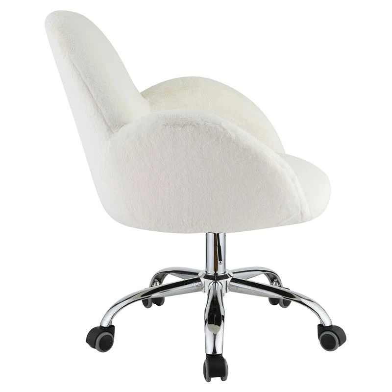 Best Pirce ⌛ ACME Furniture ACME Jago Fabric Upholstered Swivel Office Chair In White And Chrome ❤️ 6 Best Pirce ⌛ ACME Furniture ACME Jago Fabric Upholstered Swivel Office Chair In White And Chrome ❤️ - Image 4