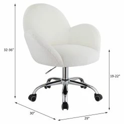 Best Pirce ⌛ ACME Furniture ACME Jago Fabric Upholstered Swivel Office Chair In White And Chrome ❤️ 15 Best Pirce ⌛ ACME Furniture ACME Jago Fabric Upholstered Swivel Office Chair In White And Chrome ❤️ -Deals Writing Desks Store 2432341 7 L