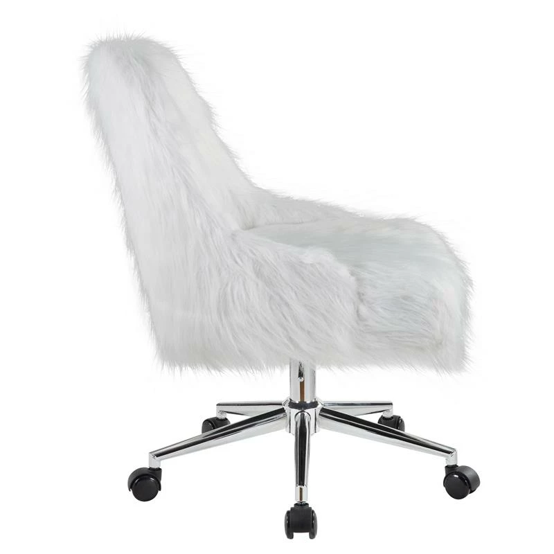 Coupon 😍 ACME Furniture ACME Arundell II Fabric Upholstered Swivel Office Chair In White And Chrome 🔥 6 Coupon 😍 ACME Furniture ACME Arundell II Fabric Upholstered Swivel Office Chair In White And Chrome 🔥 - Image 4