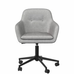 Budget 😍 Dorel Asia CosmoLiving Westerleigh Office Task Chair In Light Gray Velvet ⌛ -Deals Writing Desks Store 2432396 3 L