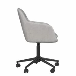 Budget 😍 Dorel Asia CosmoLiving Westerleigh Office Task Chair In Light Gray Velvet ⌛ -Deals Writing Desks Store 2432396 4 L
