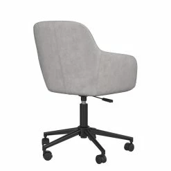 Budget 😍 Dorel Asia CosmoLiving Westerleigh Office Task Chair In Light Gray Velvet ⌛ -Deals Writing Desks Store 2432396 5 L