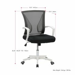 Best Sale 😀 CorLiving Workspace Ergonomic Black Fabric Mesh Back Office Chair 🎉 -Deals Writing Desks Store 2433377 4 L