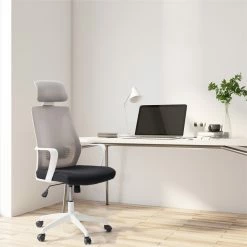 Best Pirce 😉 CorLiving Workspace Fabric Mesh Back Gray And Black Office Chair 👍 -Deals Writing Desks Store 2433381 6 L