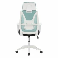 Hot Sale 😍 CorLiving Workspace Fabric Mesh Back Teal Blue And Black Office Chair 😍 -Deals Writing Desks Store 2433383 12 L