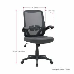 Best Pirce 😉 CorLiving Workspace High Fabric Mesh Back Office Chair In Gray 🥰 -Deals Writing Desks Store 2433385 5 L