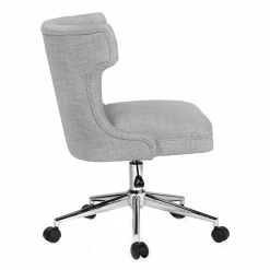 New 😍 Furniture Of America Nillicent Fabric Wing Back Office Chair In Light Gray 👏 -Deals Writing Desks Store 2436601 1 L