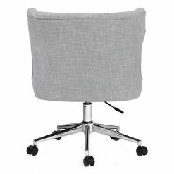 New 😍 Furniture Of America Nillicent Fabric Wing Back Office Chair In Light Gray 👏 -Deals Writing Desks Store 2436601 2 L
