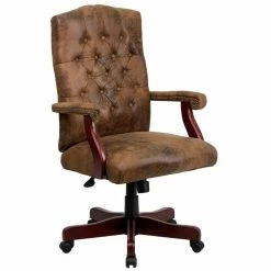 Best reviews of 😀 Scranton & Co Classic Executive Office Chair In Bomber Brown 🛒