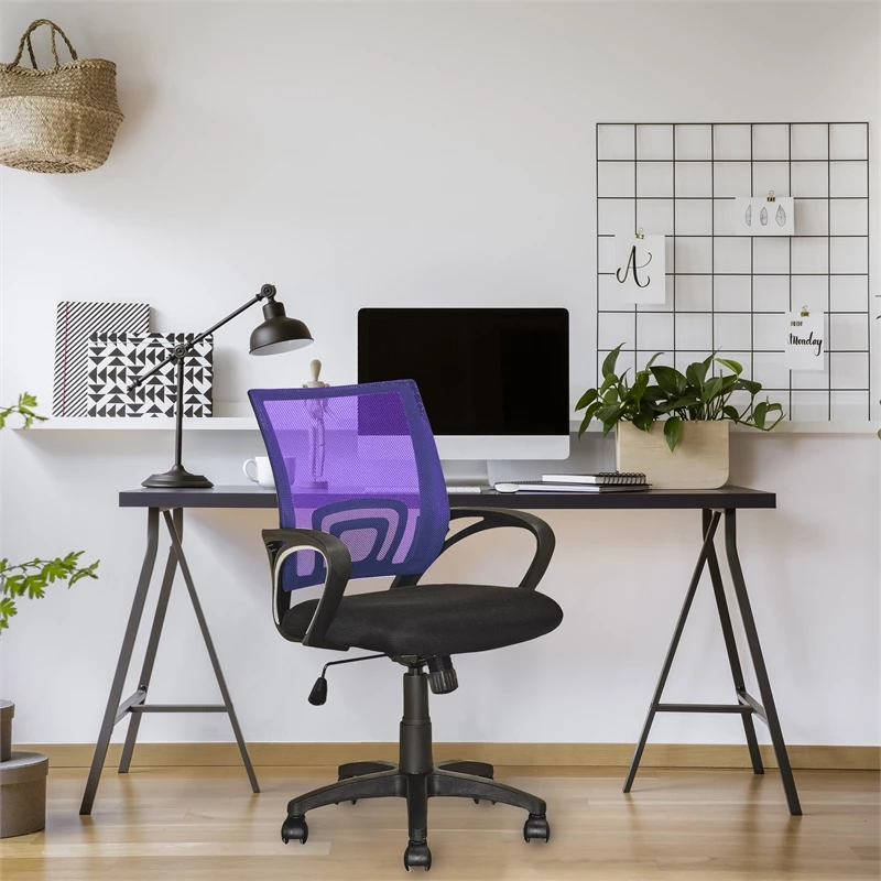 Cheap 👏 Scranton & Co Mesh Fabric Back Swivel Office Chair In Purple 💯 7 Cheap 👏 Scranton & Co Mesh Fabric Back Swivel Office Chair In Purple 💯 - Image 5