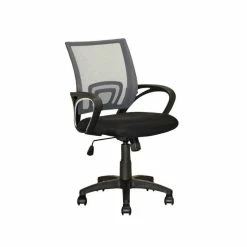 Best Pirce ⌛ Scranton & Co Mesh Fabric Back Swivel Office Chair In Dark Gray 🌟