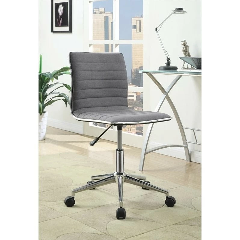 Coupon 👏 Scranton & Co Sleek Adjustable Office Chair In Gray And Chrome 👍 4 Coupon 👏 Scranton & Co Sleek Adjustable Office Chair In Gray And Chrome 👍 - Image 2