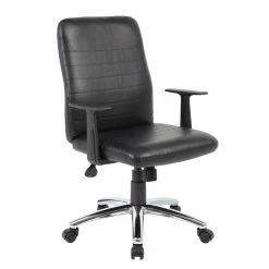 Budget ⭐ Scranton & Co Modern Retro Task Chair With Black T-Arms In Black 🔔