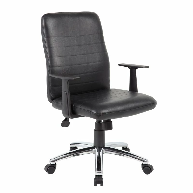 Budget ⭐ Scranton & Co Modern Retro Task Chair With Black T-Arms In Black 🔔 3 Budget ⭐ Scranton & Co Modern Retro Task Chair With Black T-Arms In Black 🔔