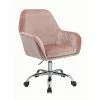 Deals 🤩 Scranton & Co Contemporary Office Chair In Dusky Rose Velvet 🧨 -Deals Writing Desks Store 2437055 L