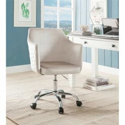 Hot Sale ๐ Scranton & Co Contemporary Office Chair In Champagne Velvet ๐ 13 Hot Sale ๐ Scranton & Co Contemporary Office Chair In Champagne Velvet ๐ -Deals Writing Desks Store 2437056 5 L