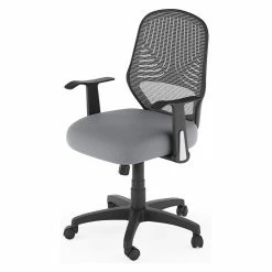 Cheapest 🤩 Scranton & Co Contemporary Gray Mesh Fabric Office Chair 🎉 -Deals Writing Desks Store 2437069 3 L
