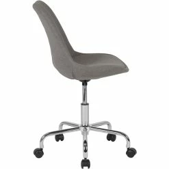 Budget ✨ Scranton & Co Modern Mid Back Swivel Office Chair In Light Gray 🛒 -Deals Writing Desks Store 2437079 1 L