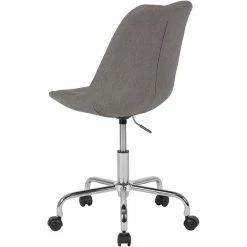 Budget ✨ Scranton & Co Modern Mid Back Swivel Office Chair In Light Gray 🛒 -Deals Writing Desks Store 2437079 2 L