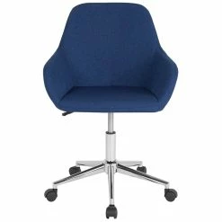 Cheap 🧨 Scranton & Co Cortana Home Mid Back Swivel Office Chair In Blue 😍 -Deals Writing Desks Store 2437089 1 L