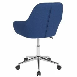Cheap 🧨 Scranton & Co Cortana Home Mid Back Swivel Office Chair In Blue 😍 -Deals Writing Desks Store 2437089 3 L