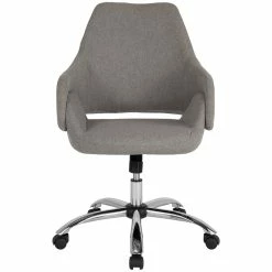 Hot Sale 🌟 Scranton & Co Modern Mid Back Swivel Office Chair In Light Gray ⌛ -Deals Writing Desks Store 2437103 1 L