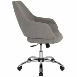 Hot Sale 🌟 Scranton & Co Modern Mid Back Swivel Office Chair In Light Gray ⌛ -Deals Writing Desks Store 2437103 2 L