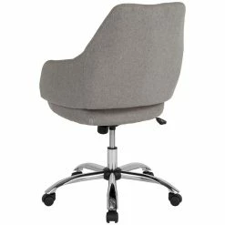 Hot Sale 🌟 Scranton & Co Modern Mid Back Swivel Office Chair In Light Gray ⌛ -Deals Writing Desks Store 2437103 3 L