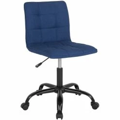 Best Sale ๐งจ Scranton & Co Modern Mid Back Tufted Swivel Office Chair In Blue ๐