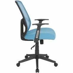 Best Pirce ✔️ Scranton & Co Modern High Back Mesh Swivel Office Chair In Blue 🎁 -Deals Writing Desks Store 2437112 2 L