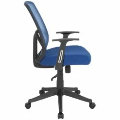 Deals 🎁 Scranton & Co Modern High Back Mesh Swivel Office Chair In Navy 👏 -Deals Writing Desks Store 2437115 2 L