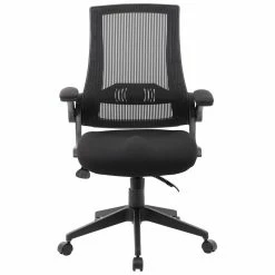Budget 🔔 Scranton & Co Modern Mesh Swivel Flip Arm Office Chair In Black ✔️ -Deals Writing Desks Store 2437117 1 L