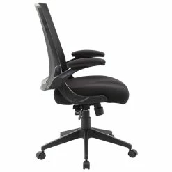 Budget 🔔 Scranton & Co Modern Mesh Swivel Flip Arm Office Chair In Black ✔️ -Deals Writing Desks Store 2437117 3 L